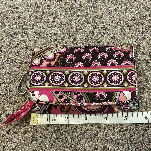 Vera Bradley Very Berry Wallet Ret. 2012 Kiss Lock Coin Zip Pocket ID Keychain - Picture 9 of 12